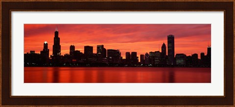 Framed Skyscrapers at the waterfront, Chicago, Illinois, USA Print