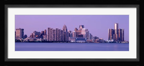 Framed USA, Michigan, Detroit, twilight Print