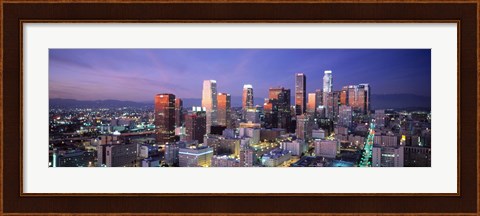 Framed Night, Skyline, Cityscape, Los Angeles, California, USA Print