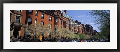 Framed Buildings in a street, Commonwealth Avenue, Boston, Suffolk County, Massachusetts, USA Print