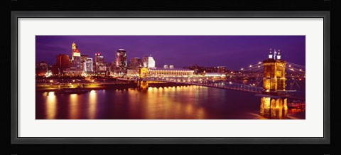 Framed USA, Ohio, Cincinnati, night Print