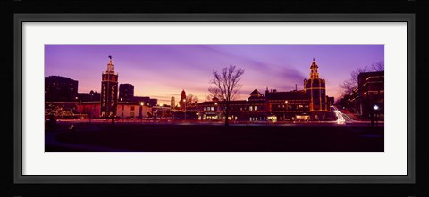 Framed Buildings in a city, Country Club Plaza, Kansas City, Jackson County, Missouri, USA Print