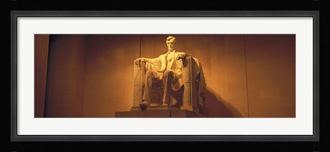 Framed USA, Washington DC, Lincoln Memorial, Low angle view of the statue of Abraham Lincoln Print