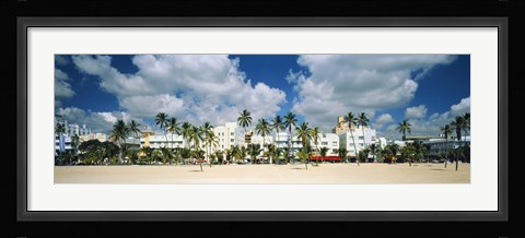 Framed Hotels on the beach, Art Deco Hotels, Ocean Drive, Miami Beach, Florida, USA Print