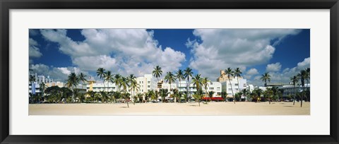 Framed Hotels on the beach, Art Deco Hotels, Ocean Drive, Miami Beach, Florida, USA Print