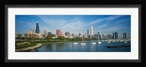 Framed Skyscrapers in a city, Chicago, Illinois Print