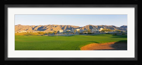 Framed Golf flag in a golf course, Phoenix, Arizona, USA Print