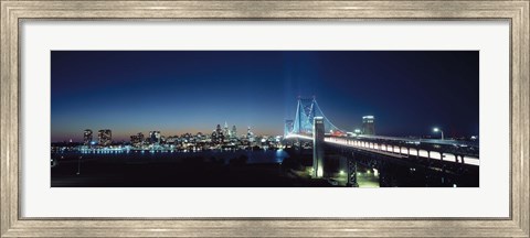 Framed Bridge across a river, Delaware Memorial Bridge, Delaware River, Philadelphia, Philadelphia County, Pennsylvania, USA Print