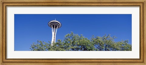 Framed Low angle view of a tower, Space Needle, Seattle Center, Seattle, King County, Washington State, USA Print
