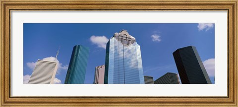 Framed Downtown Office Buildings, Houston, Texas, USA Print