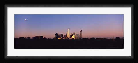Framed Sunset Skyline Dallas TX USA Print