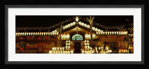 Framed Christmas Lights, Phoenix, Arizona Print