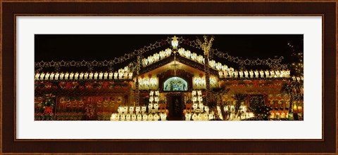 Framed Christmas Lights, Phoenix, Arizona Print