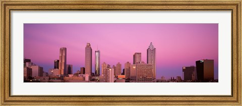 Framed USA, Georgia, Atlanta, Panoramic view of the city at dawn Print