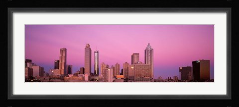 Framed USA, Georgia, Atlanta, Panoramic view of the city at dawn Print