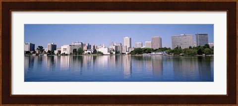 Framed Panoramic View Of The Waterfront And Skyline, Oakland, California, USA Print
