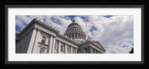 Framed USA, California, Sacramento, Low angle view of State Capitol Building Print