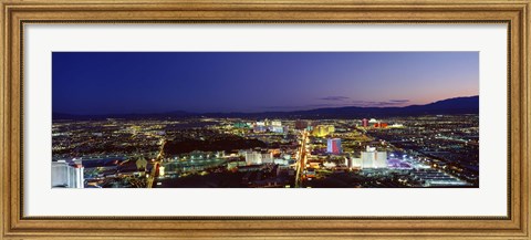 Framed Cityscape at night, The Strip, Las Vegas, Nevada, USA Print