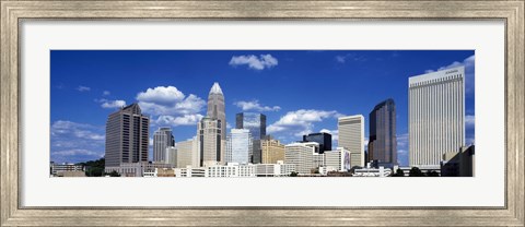 Framed Skyscrapers in a city, Charlotte, Mecklenburg County, North Carolina, USA Print