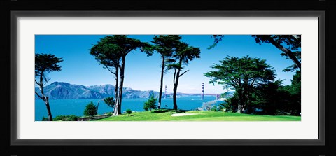 Framed Golf Course w\ Golden Gate Bridge San Francisco CA USA Print
