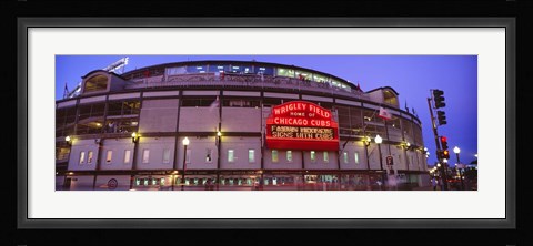 Framed Wrigley Field at night, USA, Illinois, Chicago Print