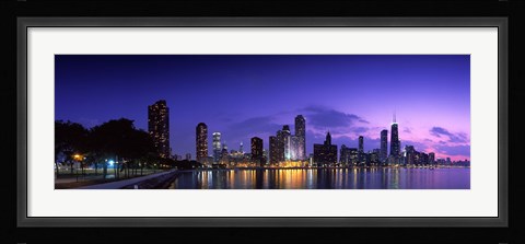 Framed Chicago Under a Purple Sky Print