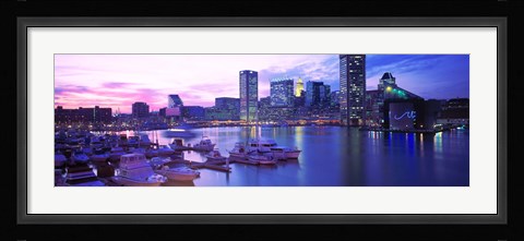 Framed Sunset, Inner Harbor, Baltimore, Maryland, USA Print