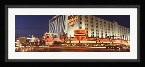 Framed USA, Nevada, Las Vegas, Buildings lit up at night Print