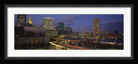 Framed High angle view of a cruise ship docked at a harbor, Inner Harbor, Baltimore, Maryland, USA Print