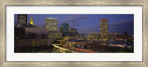 Framed High angle view of a cruise ship docked at a harbor, Inner Harbor, Baltimore, Maryland, USA Print