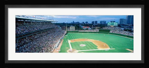 Framed High angle view of spectators in a stadium, Wrigley Field, Chicago Cubs, Chicago, Illinois, USA Print