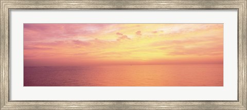 Framed Clouds over a lake at sunrise, Lake Michigan, Chicago, Illinois, USA Print