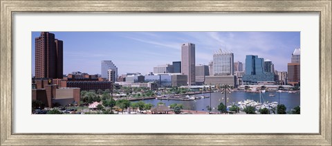 Framed USA, Maryland, Baltimore, High angle view of Inner Harbor Print