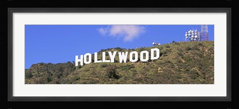 Framed Low angle view of a Hollywood sign on a hill, City Of Los Angeles, California, USA Print