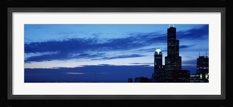 Framed Buildings in a city, Sears Tower, Chicago, Cook County, Illinois, USA Print