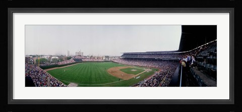 Framed Spectators watching a baseball mach in a stadium, Wrigley Field, Chicago, Cook County, Illinois, USA Print