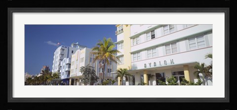 Framed Art Deco Hotels, Ocean Drive, Florida, USA Print
