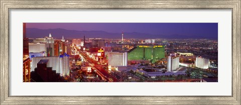 Framed Las Vegas Lit Up at Dusk Print