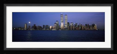 Framed Buildings at the waterfront, World Trade Center, Hudson river, Lower Manhattan, Manhattan, New York City, New York State, USA Print