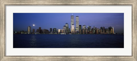 Framed Buildings at the waterfront, World Trade Center, Hudson river, Lower Manhattan, Manhattan, New York City, New York State, USA Print