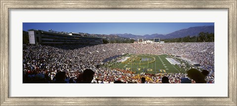 Framed Spectators watching a football match, Rose Bowl Stadium, Pasadena, City of Los Angeles, Los Angeles County, California, USA Print