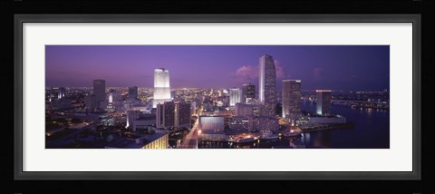 Framed High Angle View Of A City, Miami, Florida, USA Print