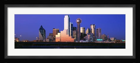 Framed Night skyline, Dallas, Texas Print
