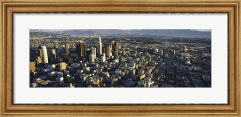 Framed Aerial View of Los Angeles, California Print