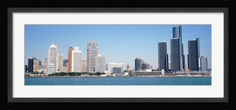 Framed Close-Up of Detroit Skyline Print