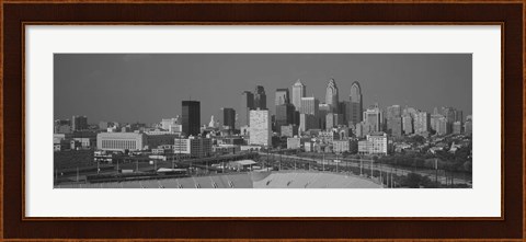 Framed Philadelphia Skyline (black &amp; white) Print