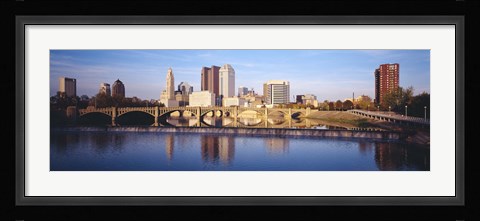 Framed Bridge across a river, Scioto River, Columbus, Ohio, USA Print