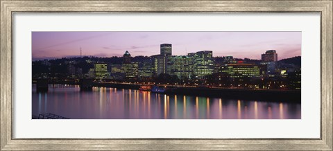 Framed Buildings at Night, Portland, Oregon Print