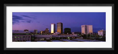 Framed Phoenix Skyline at dusk, Arizona Print