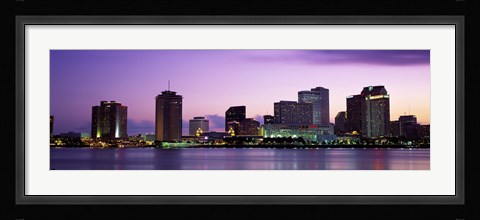 Framed Dusk Skyline, New Orleans, Louisiana, USA Print